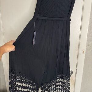 Justify Strappless Black Lace Trim Jumpsuit Size XL